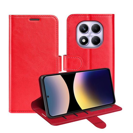 Xiaomi Redmi Note 14 Pro 4G Hoesje - MobyDefend Wallet Book Case (Sluiting Achterkant) - Rood