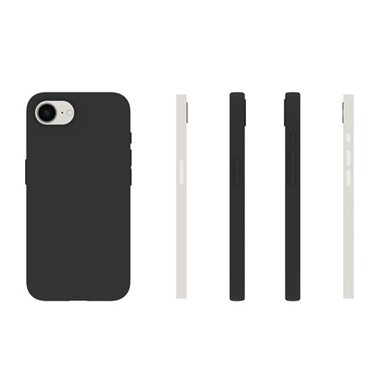 iPhone 16e Hoesje - MobyDefend TPU Backcover - Mat Zwart