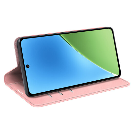 Xiaomi 15 Hoesje - MobyDefend Luxe Wallet Bookcase (Magnetische Sluiting) - Roze