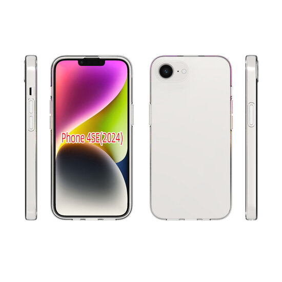 iPhone 16e Hoesje - MobyDefend Transparante TPU Backcover - Volledig Doorzichtig