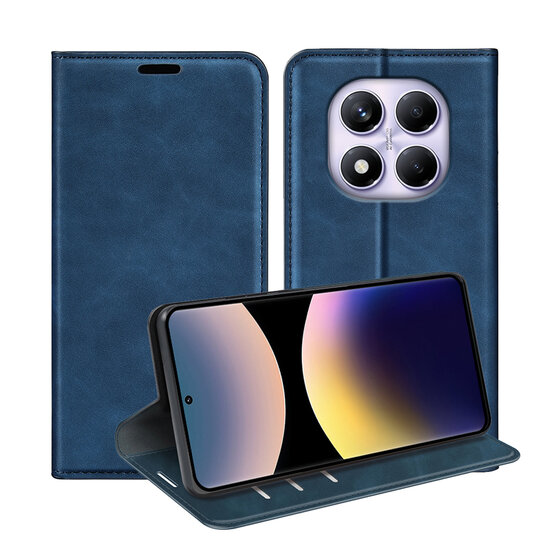 Xiaomi Redmi Note 14 Pro 4G Hoesje - MobyDefend Luxe Wallet Bookcase (Magnetische Sluiting) - Blauw