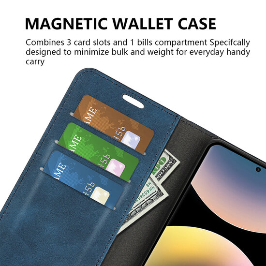 Xiaomi Redmi Note 14 Pro 4G Hoesje - MobyDefend Luxe Wallet Bookcase (Magnetische Sluiting) - Zwart