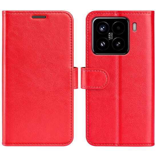 Xiaomi 15 Hoesje - MobyDefend Wallet Book Case (Sluiting Achterkant) - Rood
