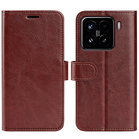 Xiaomi 15 Hoesje - MobyDefend Wallet Book Case (Sluiting Achterkant) - Bruin