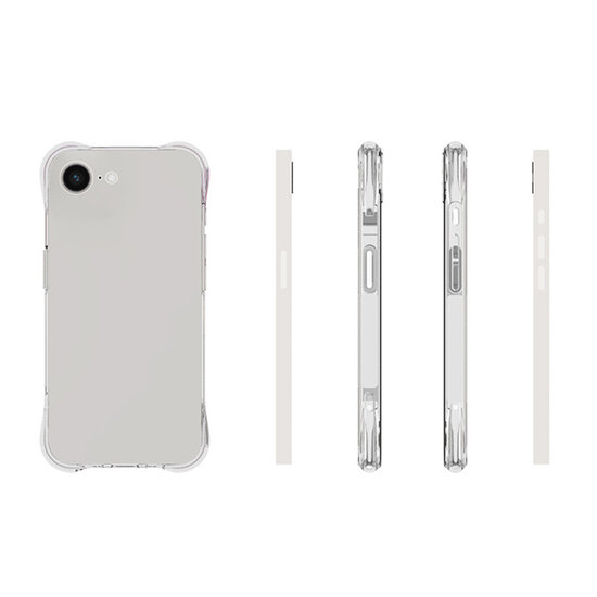 iPhone 16e Hoesje - MobyDefend Transparante Shockproof TPU Backcover - Verstevigde Hoeken - Volledig Doorzichtig