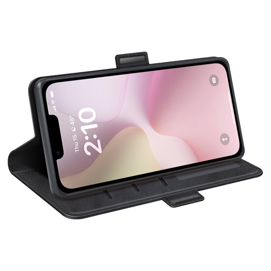 iPhone 16e Hoesje - MobyDefend Luxe Wallet Book Case (Sluiting Zijkant) - Zwart