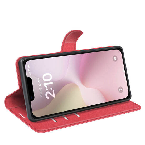 iPhone 16e Hoesje - MobyDefend Kunstleren Wallet Book Case (Sluiting Voorkant) - Rood