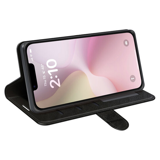 iPhone 16e Hoesje - MobyDefend Wallet Book Case (Sluiting Achterkant) - Zwart