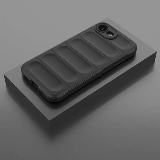 iPhone 16e Hoesje - MobyDefend TPU Gripcase - Zwart