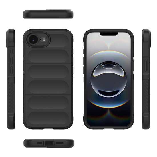 iPhone 16e Hoesje - MobyDefend TPU Gripcase - Zwart