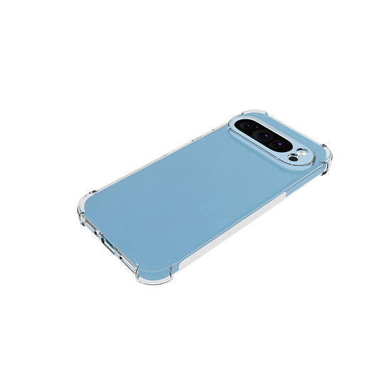 Google Pixel 9 / Pixel 9 Pro Hoesje - MobyDefend Transparante Shockproof TPU Backcover - Verstevigde Hoeken - Volledig Doorzichtig