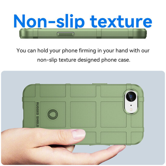iPhone 16e Hoesje - Mobydefend Rugged Shield TPU Backcover - Groen