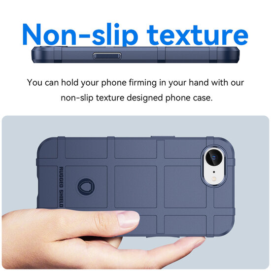 iPhone 16e Hoesje - Mobydefend Rugged Shield TPU Backcover - Blauw