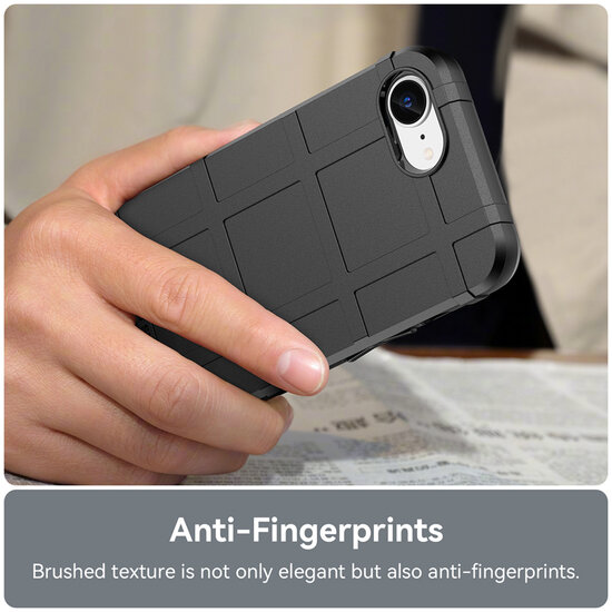 iPhone 16e Hoesje - Mobydefend Rugged Shield TPU Backcover - Zwart