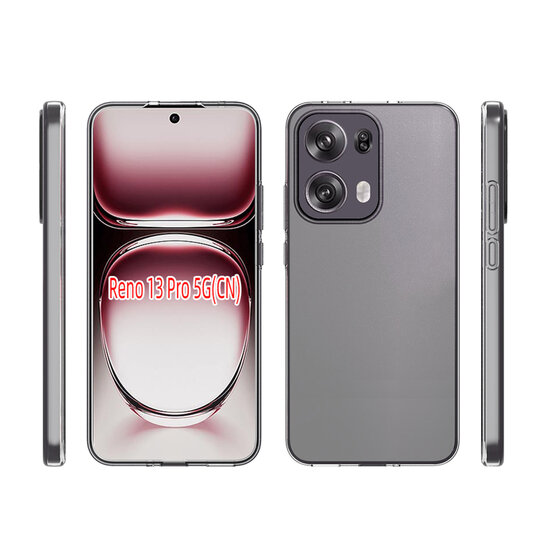 Oppo Reno13 Pro Hoesje - MobyDefend Transparante TPU Backcover - Volledig Doorzichtig