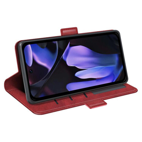 Google Pixel 9a Hoesje - MobyDefend Luxe Wallet Book Case (Sluiting Zijkant) - Rood