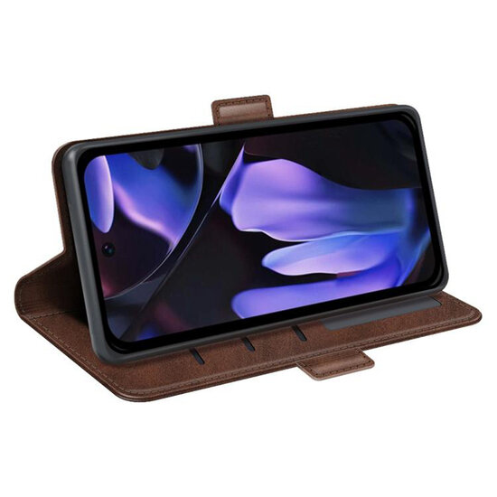 Google Pixel 9a Hoesje - MobyDefend Luxe Wallet Book Case (Sluiting Zijkant) - Bruin