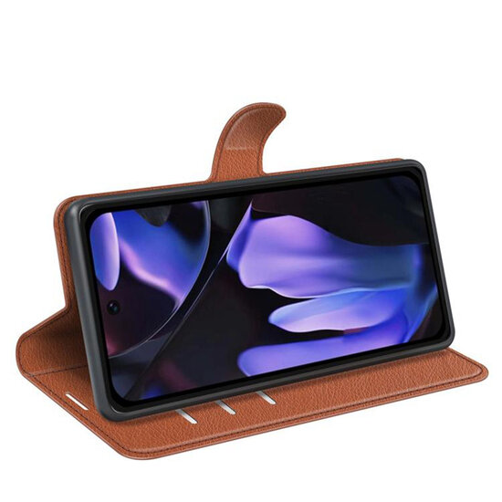 Google Pixel 9a Hoesje - MobyDefend Kunstleren Wallet Book Case (Sluiting Voorkant) - Bruin