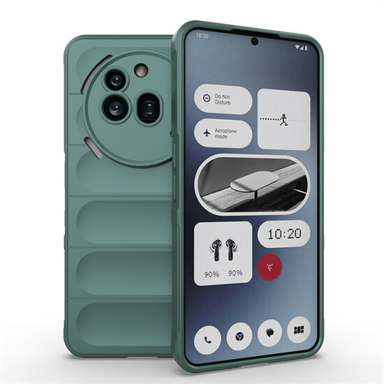 Nothing Phone (3a) Pro Hoesje - MobyDefend TPU Gripcase - Groen