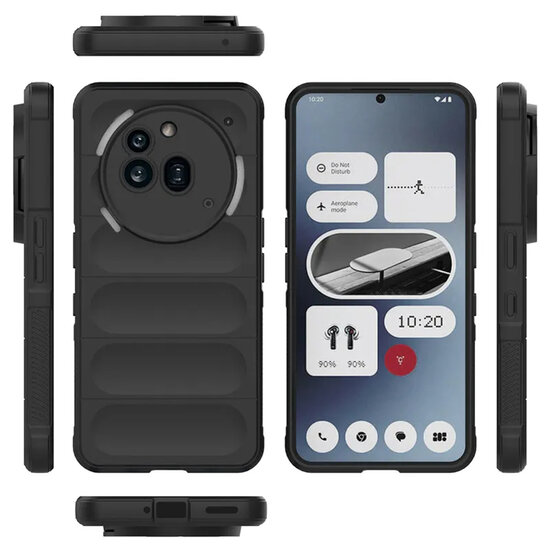 Nothing Phone (3a) Pro Hoesje - MobyDefend TPU Gripcase - Zwart