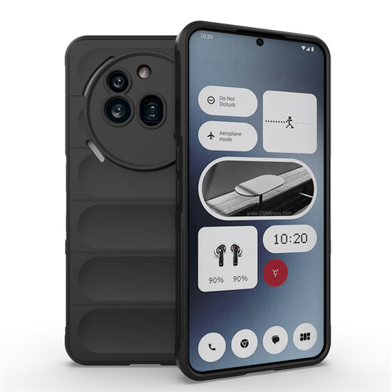 Nothing Phone (3a) Pro Hoesje - MobyDefend TPU Gripcase - Zwart