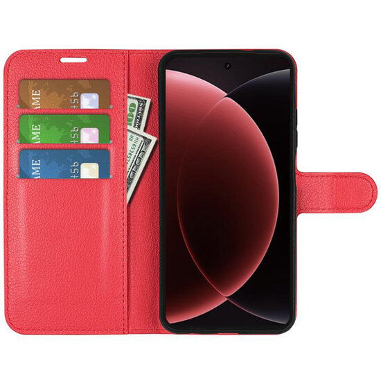 Xiaomi 15 Ultra Hoesje - MobyDefend Kunstleren Wallet Book Case (Sluiting Voorkant) - Rood