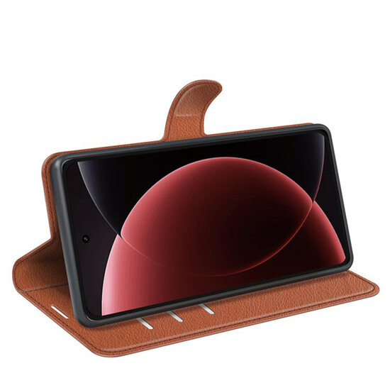 Xiaomi 15 Ultra Hoesje - MobyDefend Kunstleren Wallet Book Case (Sluiting Voorkant) - Bruin