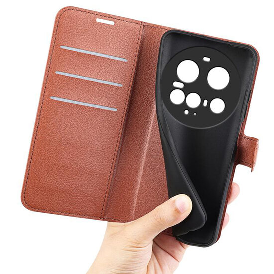 Xiaomi 15 Ultra Hoesje - MobyDefend Kunstleren Wallet Book Case (Sluiting Voorkant) - Bruin