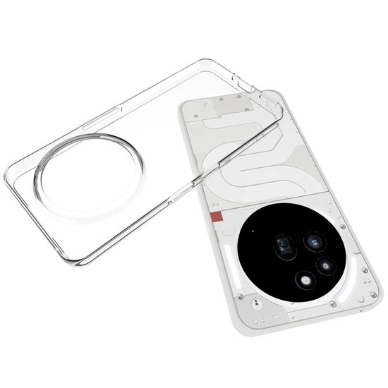 Nothing Phone (3a) Pro Hoesje - MobyDefend Transparante TPU Backcover - Volledig Doorzichtig