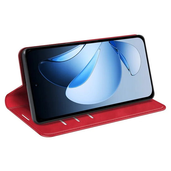 Oppo Reno13 Hoesje - MobyDefend Luxe Wallet Bookcase (Magnetische Sluiting) - Rood