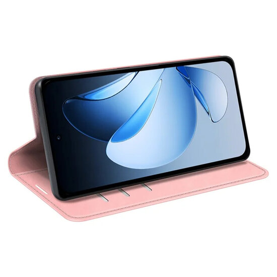 Oppo Reno13 Hoesje - MobyDefend Luxe Wallet Bookcase (Magnetische Sluiting) - Roze
