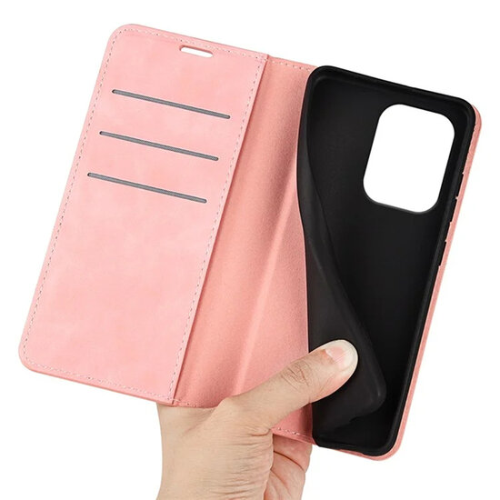 Oppo Reno13 Hoesje - MobyDefend Luxe Wallet Bookcase (Magnetische Sluiting) - Roze
