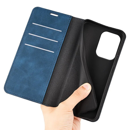 Oppo Reno13 Hoesje - MobyDefend Luxe Wallet Bookcase (Magnetische Sluiting) - Blauw