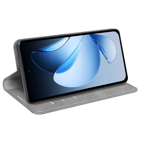 Oppo Reno13 Hoesje - MobyDefend Luxe Wallet Bookcase (Magnetische Sluiting) - Grijs