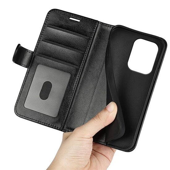 Oppo Reno13 Pro Hoesje - MobyDefend Wallet Book Case (Sluiting Achterkant) - Zwart