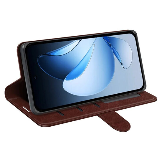 Oppo Reno13 Pro Hoesje - MobyDefend Wallet Book Case (Sluiting Achterkant) - Bruin