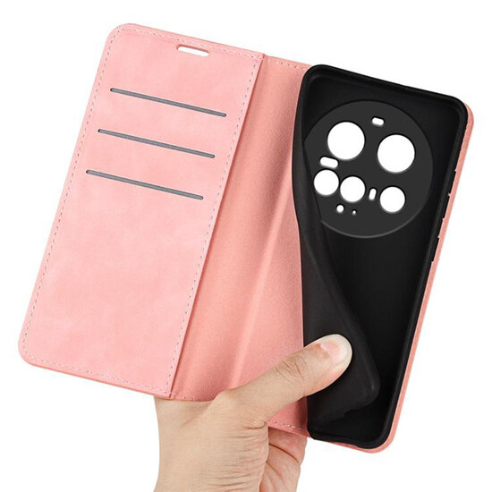 Xiaomi 15 Ultra Hoesje - MobyDefend Luxe Wallet Bookcase (Magnetische Sluiting) - Roze