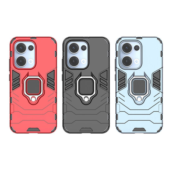 Oppo Reno13 Hoesje - MobyDefend Dubbelgelaagde Pantsercase Met Standaard - Rood