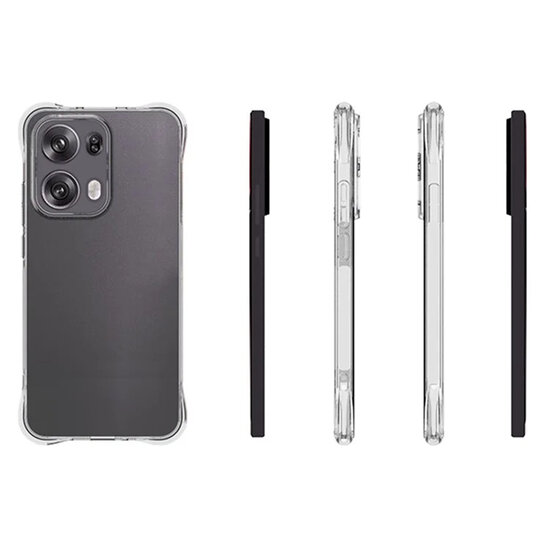 Oppo Reno13 Pro Hoesje - MobyDefend Transparante Shockproof TPU Backcover - Verstevigde Hoeken - Volledig Doorzichtig