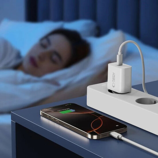 Tech-Protect Wall charger - Oplader met 1 USB-C poort - 20W - PD2.0 - Wit