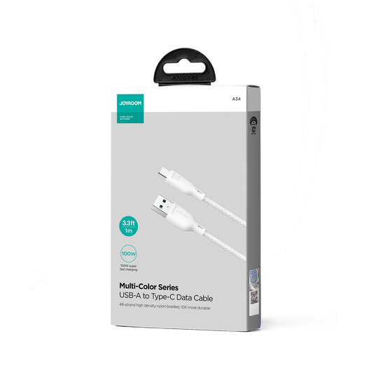 Joyroom USB-A naar USB-C kabel - 1 Meter - Wit