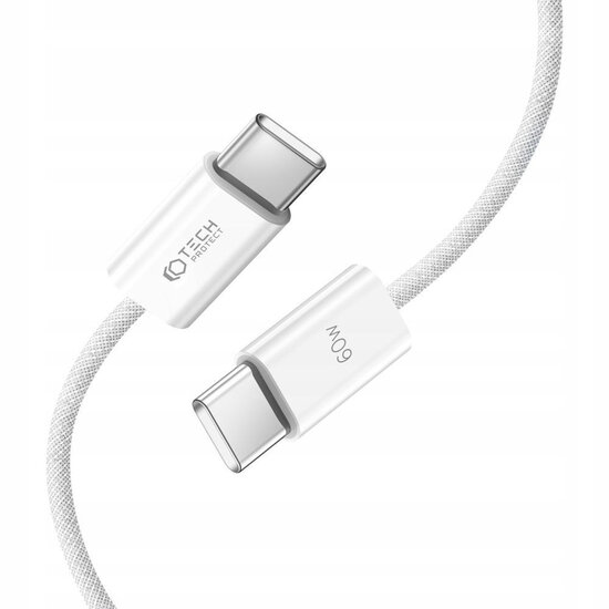 Tech-Protect USB-C naar USB-C kabel - 1 Meter - Wit