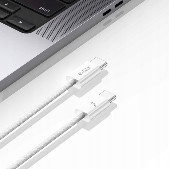 Tech-Protect USB-C naar USB-C kabel - 1 Meter - Wit