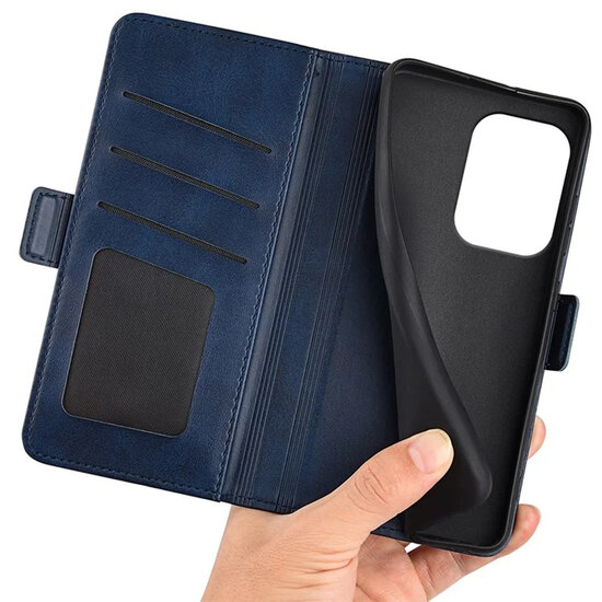 Oppo Reno13 Hoesje - MobyDefend Luxe Wallet Book Case (Sluiting Zijkant) - Blauw