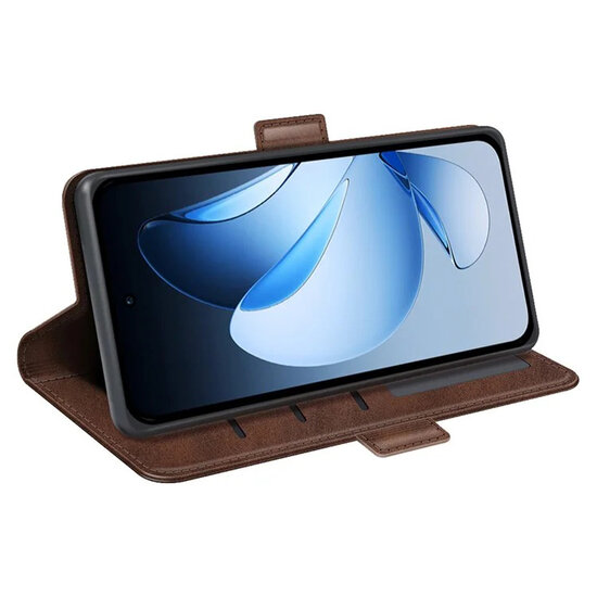 Oppo Reno13 Hoesje - MobyDefend Luxe Wallet Book Case (Sluiting Zijkant) - Bruin