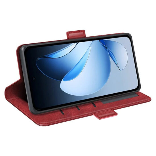 Oppo Reno13 Pro Hoesje - MobyDefend Luxe Wallet Book Case (Sluiting Zijkant) - Rood