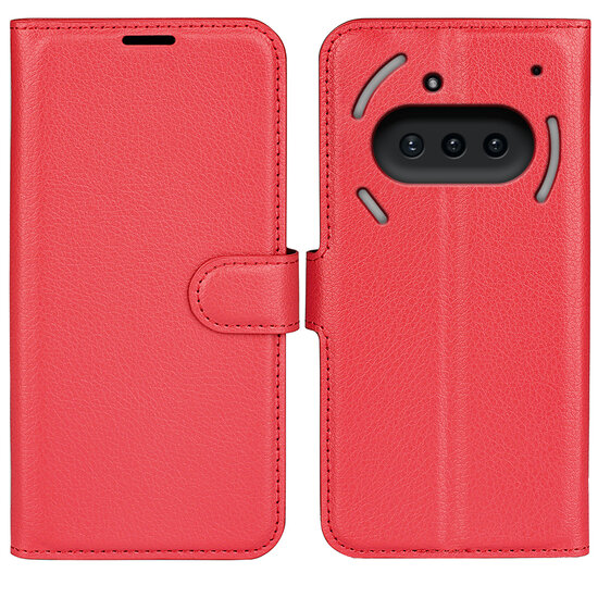 Nothing Phone (3a) Hoesje - MobyDefend Kunstleren Wallet Book Case (Sluiting Voorkant) - Rood