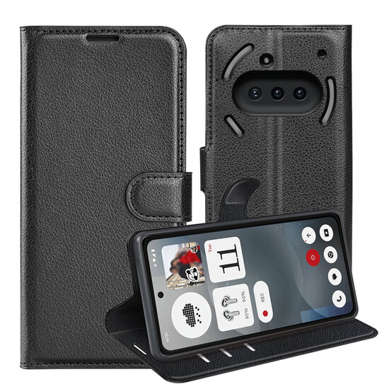 Nothing Phone (3a) Hoesje - MobyDefend Kunstleren Wallet Book Case (Sluiting Voorkant) - Zwart