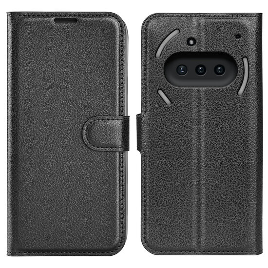 Nothing Phone (3a) Hoesje - MobyDefend Kunstleren Wallet Book Case (Sluiting Voorkant) - Zwart