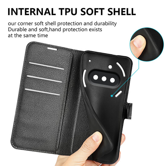Nothing Phone (3a) Hoesje - MobyDefend Kunstleren Wallet Book Case (Sluiting Voorkant) - Bruin